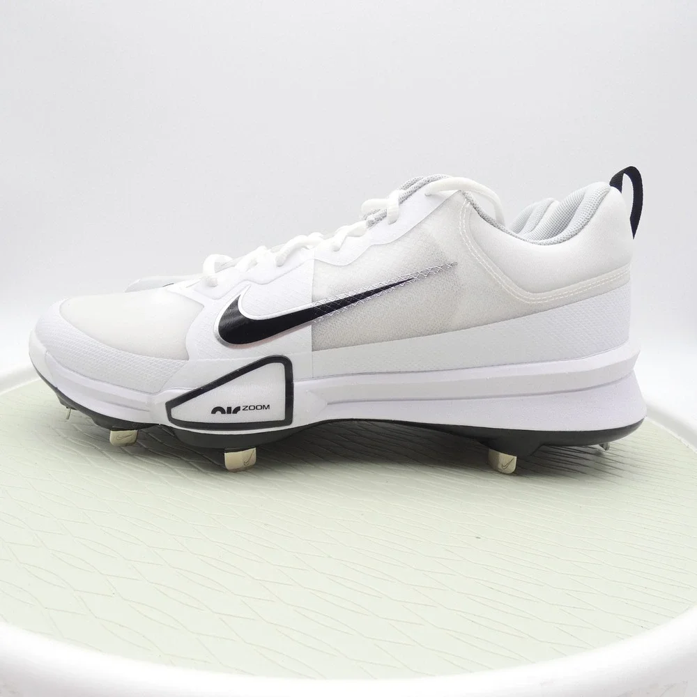 Nike Force Zoom Trout 9 Pro White Black Metal Baseball Cleats FB2907-102 Mens 13